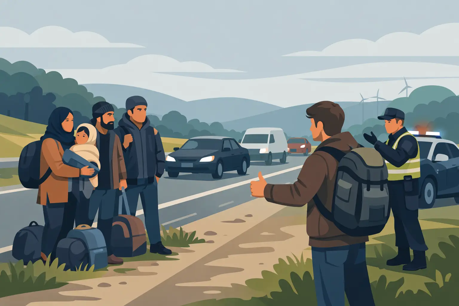 Agresivita migrantů vůči evropským autostopařům